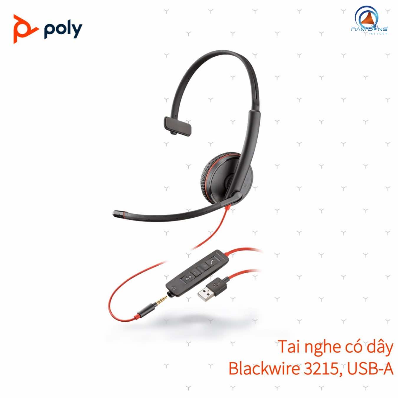 Tai nghe có dây Poly Blackwire 3215 USB Type A/C