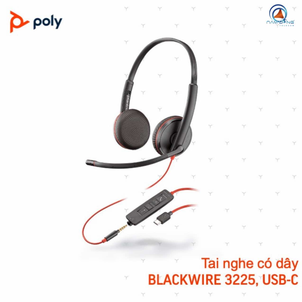 Tai nghe có dây Poly Blackwire 3225 USB Type A/C