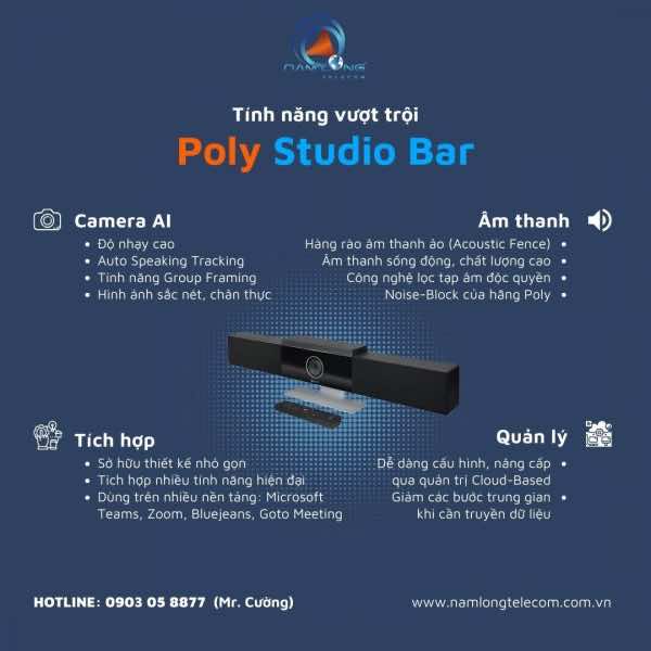 Poly Studio Bar – Camera USB/ Webcam tích hợp microphone