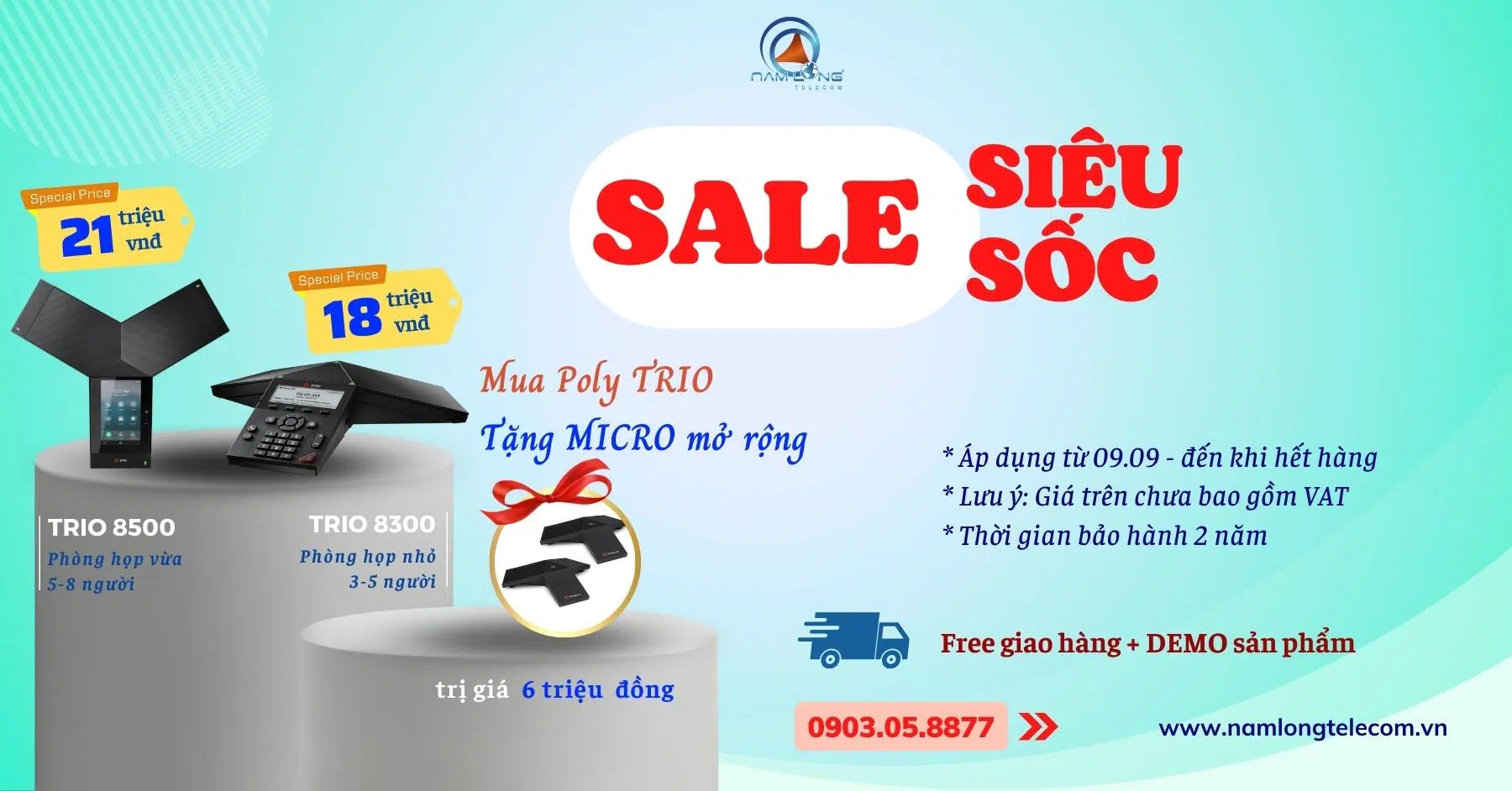 Sale siêu sốc - Mua Poly Trio tặng ngay Micro mở rộng