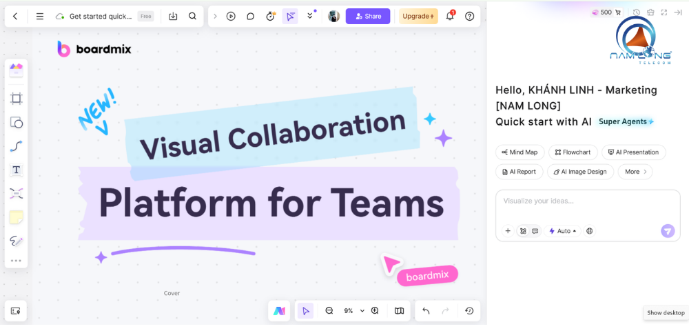 Phần mềm bảng trắng hỗ trợ AI Boardmix