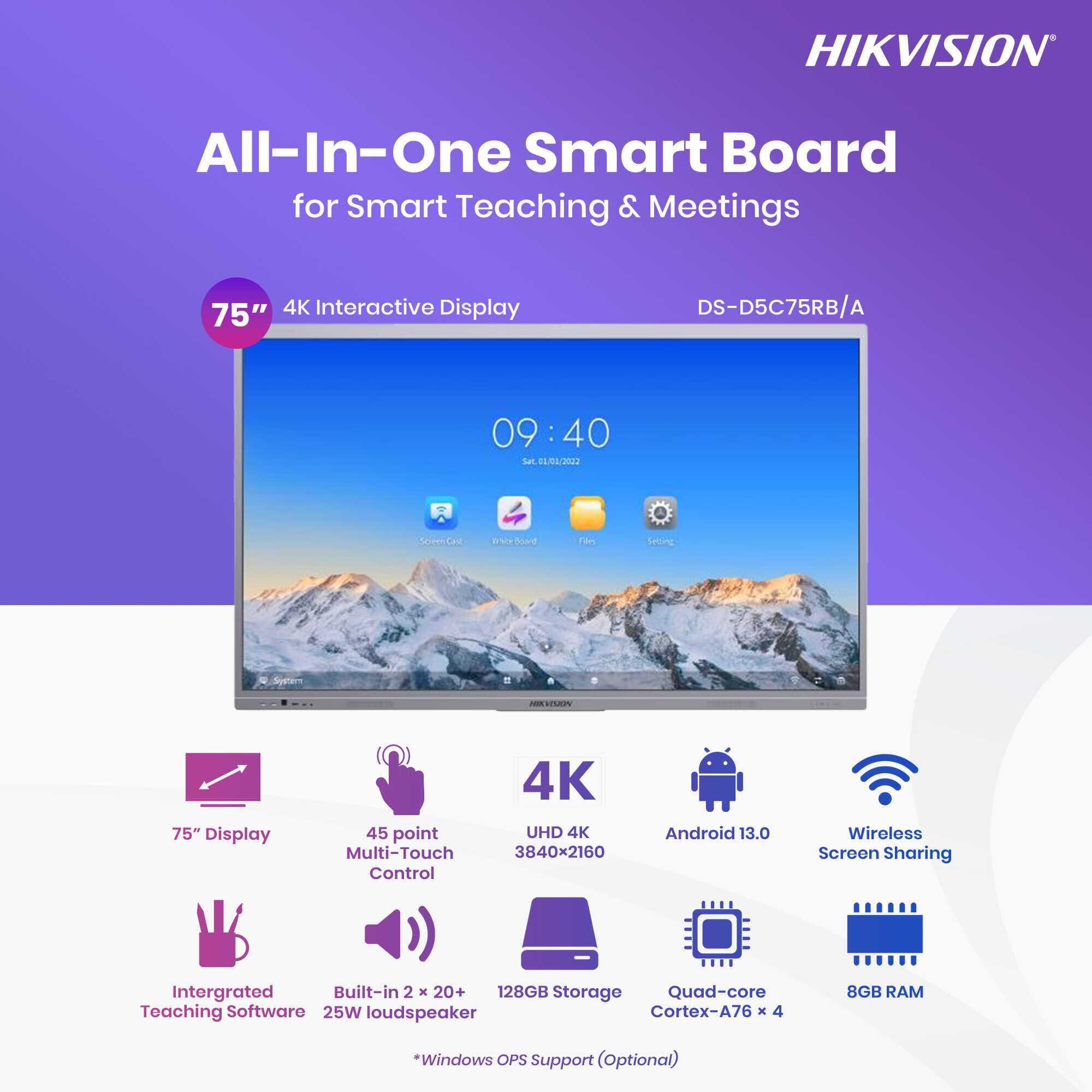 Màn hình tương tác thông minh 75 inch DS-D5C75RB/A