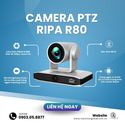 Camera PTZ RIPA R80 | Tracking Voice vượt trội với dãy 6 micro