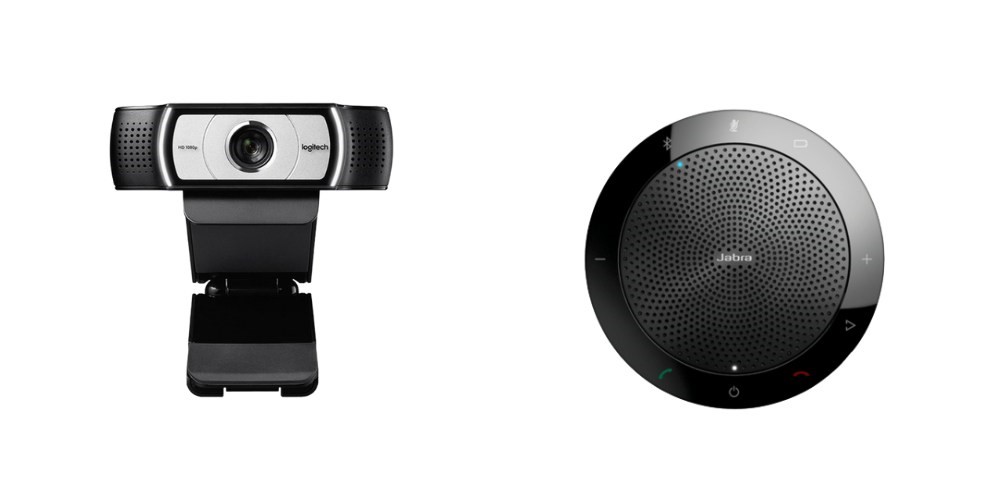 Bộ camera Logitech C930e và loa Jabra 510 cho phòng họp 5-10 người