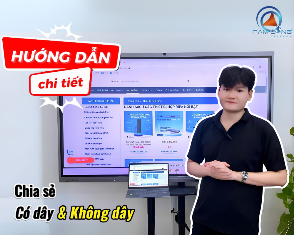 Riview 04 phương thức chia sẻ trên màn hình tương tác Hikvision: Có dây và không dây