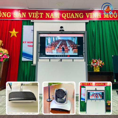 Lắp đặt thiết bị hội nghị cho hội trường trường THCS Nguyễn Gia Thiều