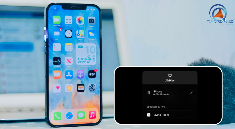 Chiếu bằng AirPlay trên iPhone hoặc iPad