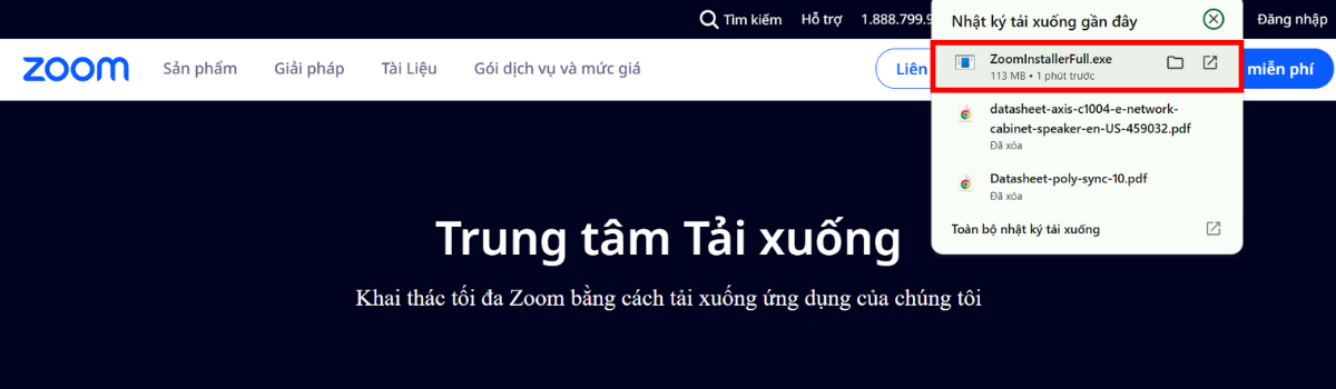 Bước 3: Mở thư mục Download và chạy file ZoomInstallerFull.exe
