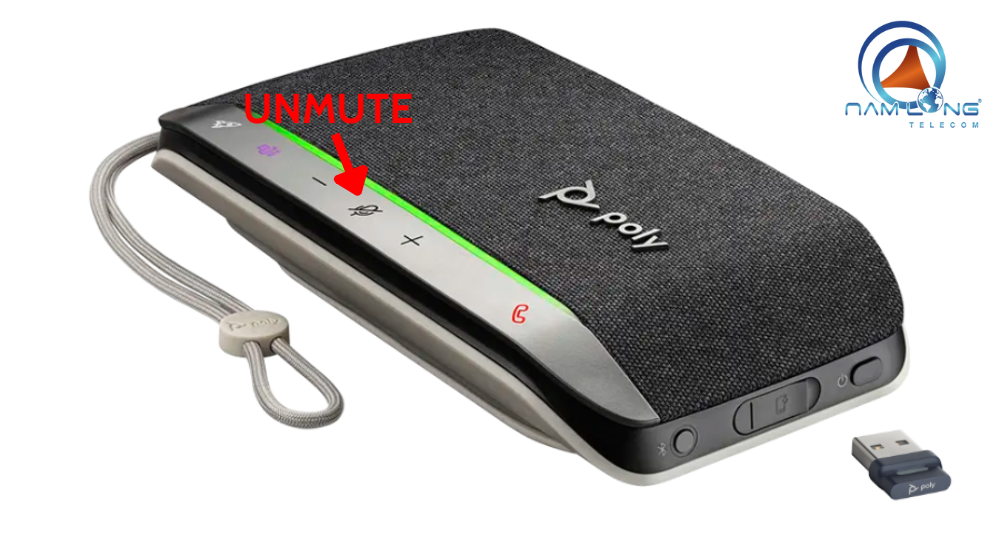 Phím Unmute trên loa Poly Sync 20