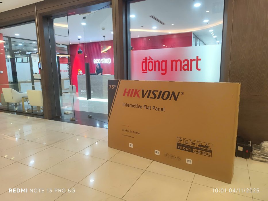 Lắp đặt màn hình tương tác 75 inch và Wireless Dongle cho Đồng Mart