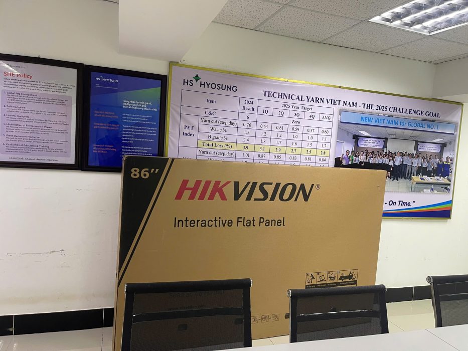 Dự án lắp đặt màn hình tương tác 86 inch lần 2 tại Hyosung Việt Nam