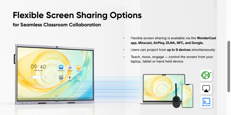 Màn hình tương tác Hikvision kết nối đa thiết bị