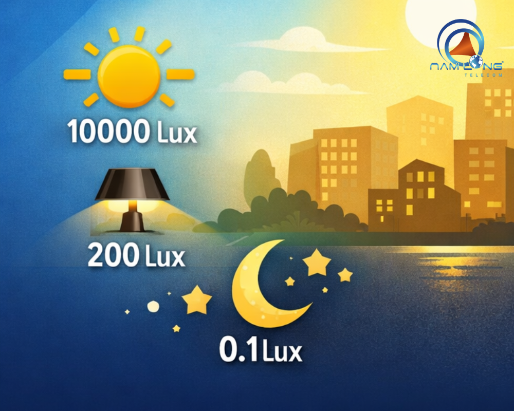 Hình ảnh mô tả độ nhạy sáng thông thường ở mức 0.1 LUX