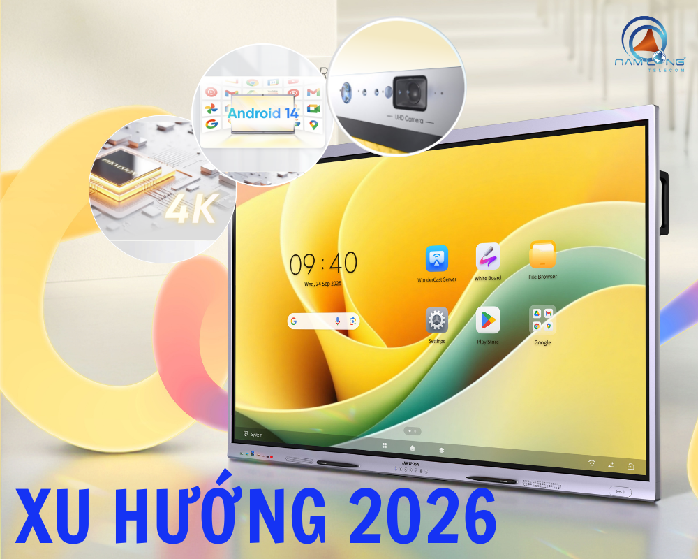 Xu hướng màn hình tương tác Hikvision 2026: Doanh nghiệp nên chọn 65”, 75” hay 86”?