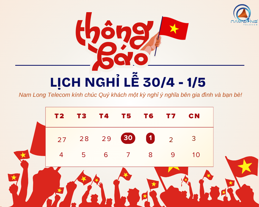 Lịch nghỉ lễ 30/04 & 01/05 Năm 2026