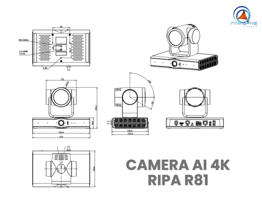 Kích thước Camera Tracking AI RIPA R81