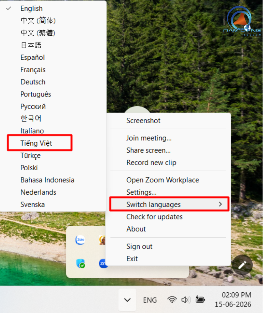 Chuyển ngôn ngữ Zoom sang Tiếng Việt