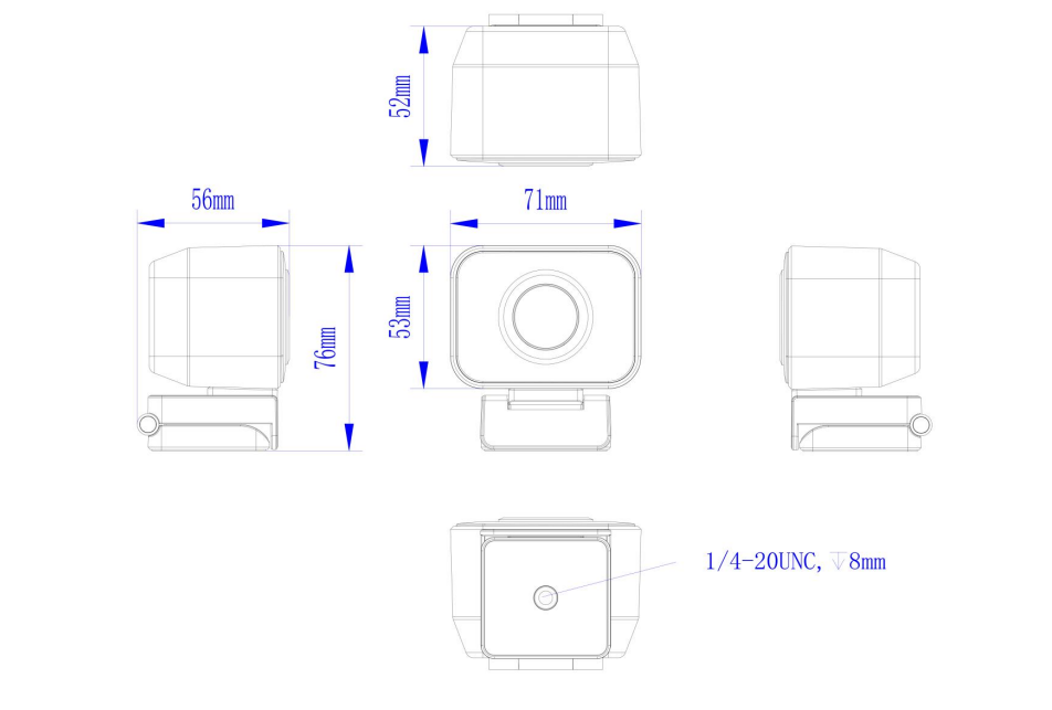 Kích thước webcam 4K KATO KT-A40UN