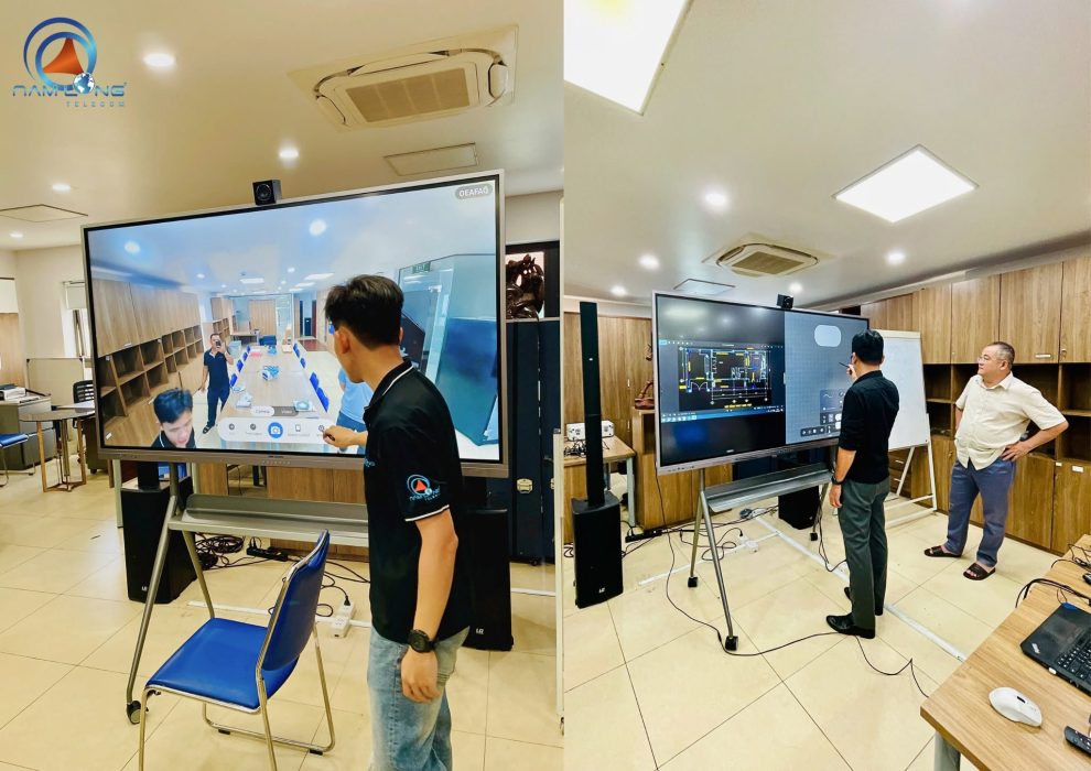 Lắp màn hình tương tác 75 inch cho Công ty BĐS Phú Gia