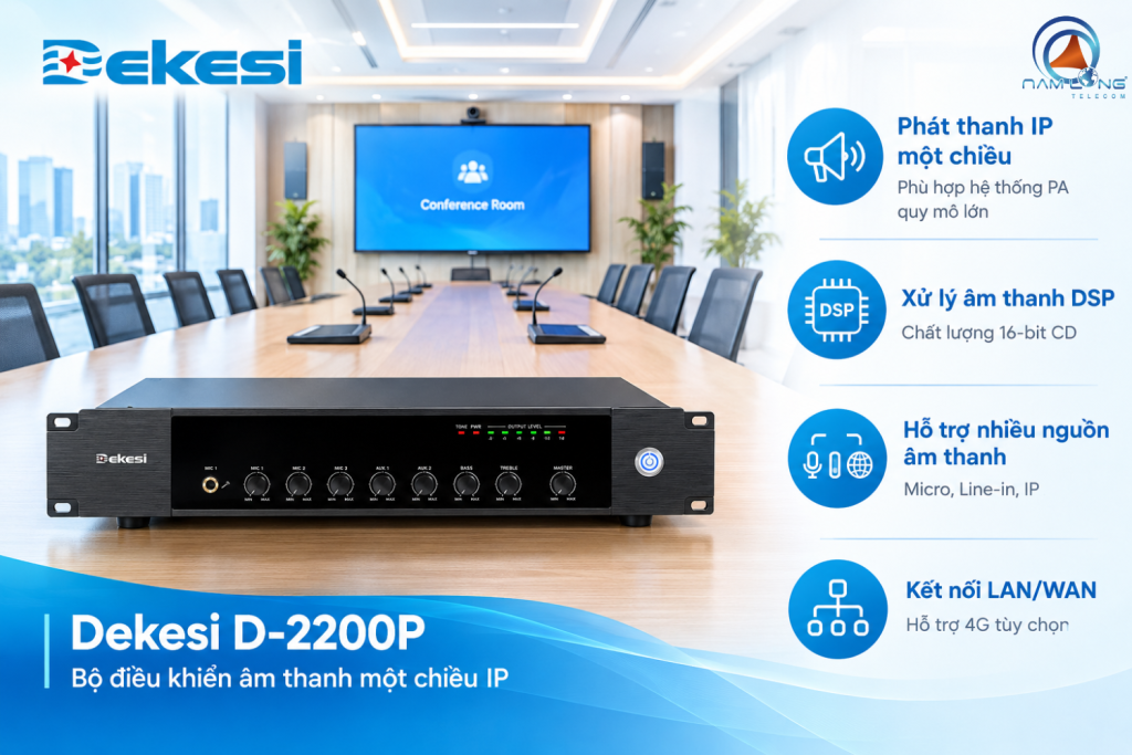 Bộ điều khiển âm thanh một chiều IP Dekesi D-2200P