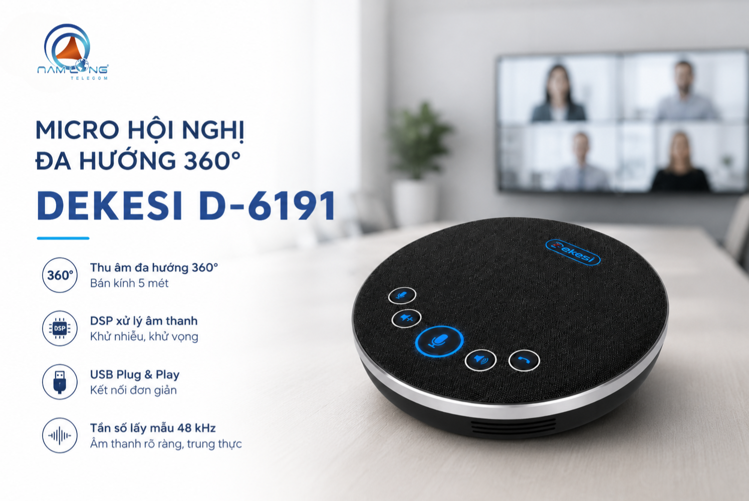 Dekesi D-6191 thu âm 360° trong phạm vi 5m