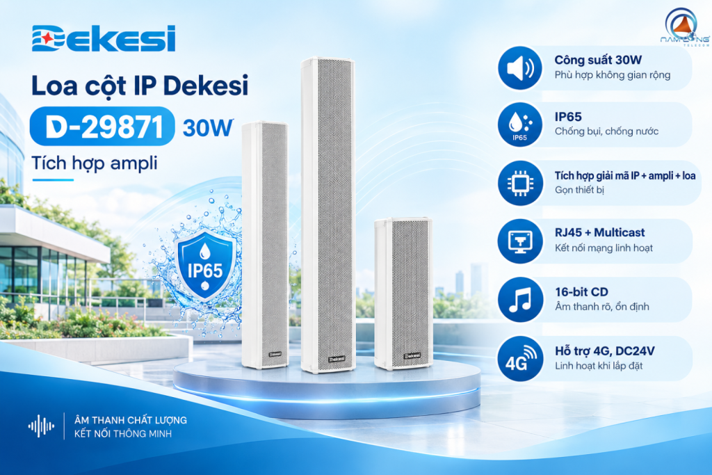 Loa cột IP Dekesi D-29871 30W – Tích hợp ampli