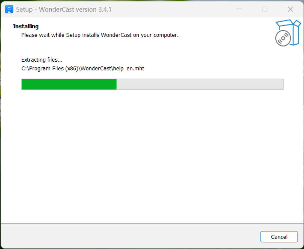 Cài đặt app WonderCast trên Windows