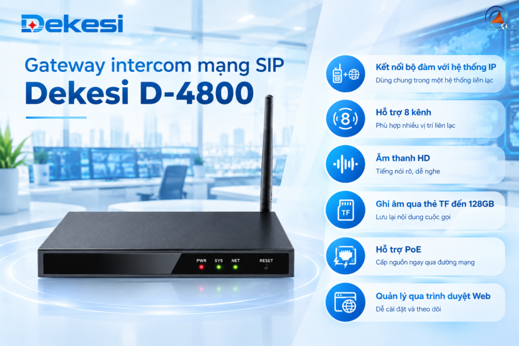 Gateway intercom mạng SIP Dekesi D-4800