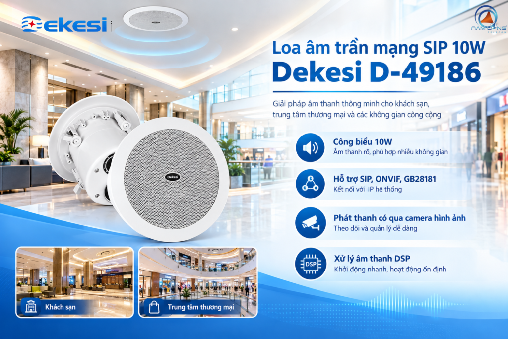 Loa âm trần mạng SIP 10W Dekesi D-49186